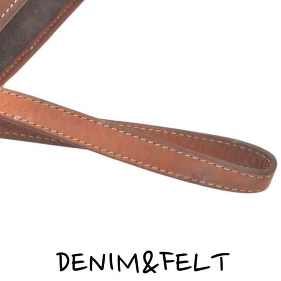 CELINE Brown Macadam Blason Pattern PVC/Leather Hand Bag/Clutch/Cosmetic Bag 🤎 - Picture 6 of 16